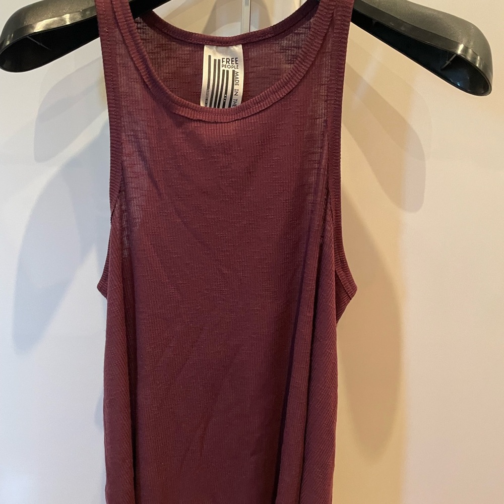 Free People Red Sleeveless Tank Top